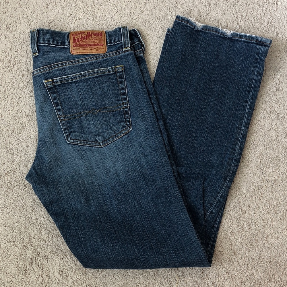 Lucky Brand Men's Dark Blue Straight Jeans